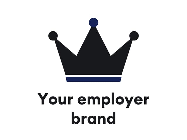 A crown in the VaccineJobs brand colors above the words Your employer brand.